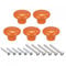 sourcing map 38x28mm Ceramic Drawer Knobs, 5pcs Mushroom Shape Door Pull Handles Orange