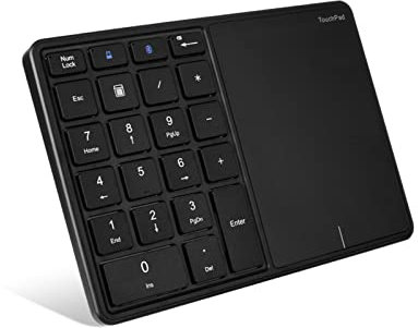 Cuifati Pavé Numérique sans Fil Bluetooth, Pavé Numérique sans Fil 2 en 1 22 Touches avec Pavé Tactile, Support BT4.2 et 2.4G, Pavé Numérique sans Fil Rechargeable pour Win, pour iOS, pour(Le Noir)