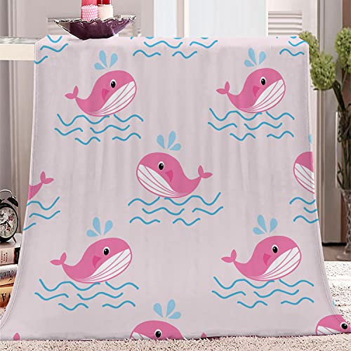 Kuscheldecke 180x220 cm Rosa Hai Flauschige Plüsch Decke Für Kinder Erwachsene, Warm Mikrofaser Tagesdecke TV-Decken Sofadecke Wohndecke Couchdecke Flanell Fleecedecke