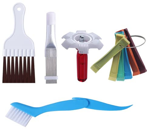 LONCHDAN 10 piezas de aire acondicionado de aletas kit de limpieza de bobina de CA cepillo de limpieza de 5 diferentes peines de aletas de condensador de aleta de condensador de CA Evaporador de CA,