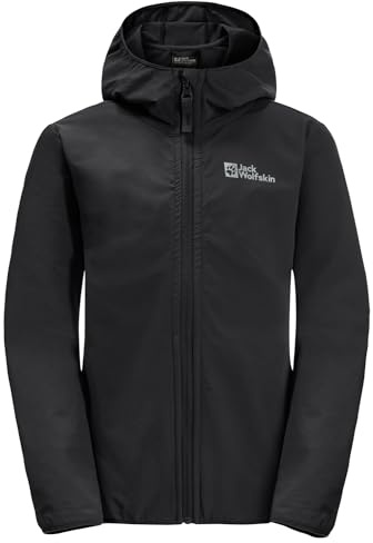 Jack Wolfskin Unisex Kinder Solyd Softshelljacke, Schwarz, 140 EU