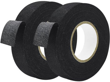 Qrity 32mm*15m, 2xGewebe Isolierband Klebeband Gewebe Thermisches Isolierband Automobilgewebe Hochtemperatur Textilband Kabel Fahrzeugkreis Kabelbaum Motorrad