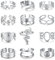 FIOROYAL 12-teiliges 18K vergoldetes Ringe-Set - Damen Verstellbare Ringe mit Schlangen- und Siegelring-Design in Boho-Chunky Silber-Edelstahl