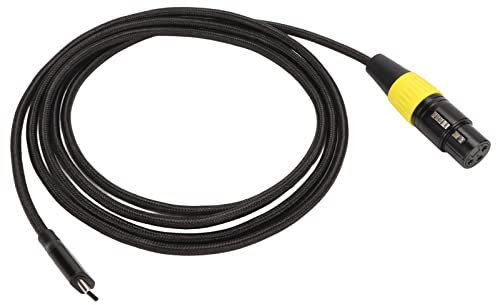 Adaptador de Cable XLR a USB C, Tipo C Macho a XLR Hembra, Adaptador de Conector de Micrófono, Cable de Audio de Estudio para PC, Teléfono, Tableta, Micrófonos, Grabación (2m)