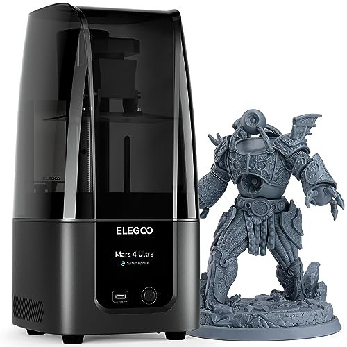 ELEGOO MARS 4 Ultra MSLA 3D Drucker, Desktop Resin Drucker mit 7 Zoll 9K Monochrom-LCD, Wi-Fi-Konnektivität, Müheloses Nivelliersystem, ACF-Release-Liner-Folie, Druckgröße von 153,36 x 77,76 x 165 mm³