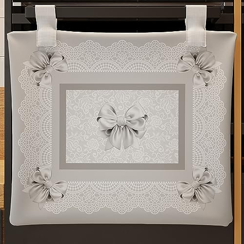 PETTI Artigiani Italiani - Accessori Tessili da Cucina, Copriforno 40x50 cm in Microfibra, Copri forno Moderno in Stampa Digitale Fiocco Grigio, 100% Made in Italy