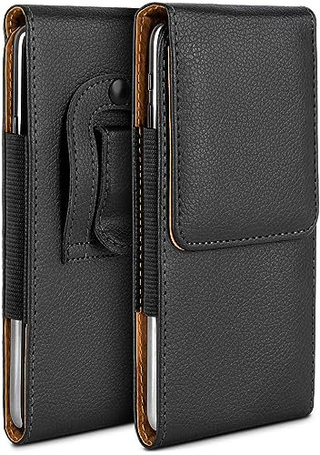 moex Custodia Plug Case per Asus Zenfone 10 con clip per cintura, in pelle PU, da inserire in pelle, colore: Nero