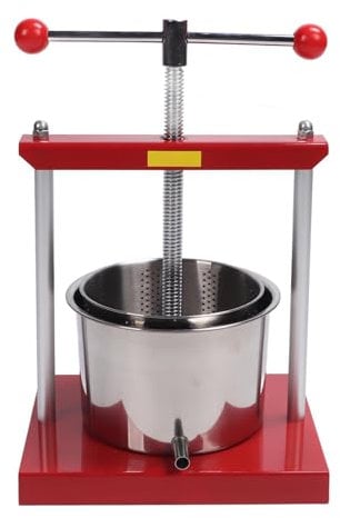 Fruit Press Wine Cider Press, 5.5 L Manual Juicer Stainless Stee Herb Manual Press, Manual Squeezer for Grape Apple Vegetables Dehydration Homemade Juice Cheese Making
