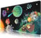 XXL Gaming-Mauspad mit Weltraum- und Planeten-Design, niedlicher Anime Schreibtischmatte, großer Tastatur und Mousepad 80 x 40 cm, rutschfeste Gummibasis und genähte Kanten, Schwarz