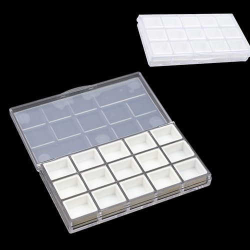 Bitray Small Size 15 Wells Airtight Watercolor and Oil Paint Palette Box with Lid