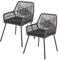 Juskys Ensemble de 2 chaises de Jardin Kastos en Corde - Chaise d'extérieur avec accoudoir et Coussin - Chaise de Jardin supportant 150 kg - Jardin, Balcon - chaises Grises
