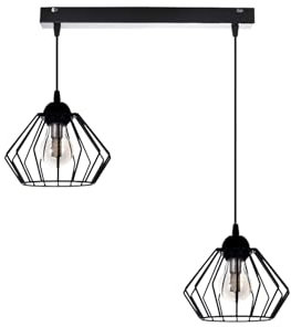 KAR LIGHTING Pendelleuchte 2-flammig aus Metall in Schwarz, höhenverstellbar | E27 Fassung | LED geeignet | Hängelampe für Wohnzimmer, Esszimmer, Küche, Büro oder Schlafzimmer