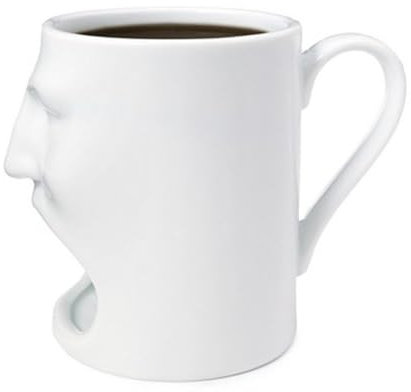 HshDUti Funny Coffee Mug, Novelty Man Face Shape Ceramic Tea Cup with Cookie or Biscuit Holder, Funny White Elephant Gifts for Adults, Valentines Day Gifts for Women and Men, Birthday Gift