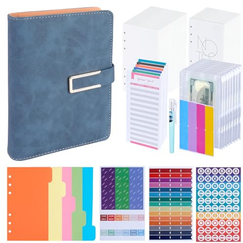 AIVORO Budget Planner, Ordner Budget Französisch A6 Briefumschlag, Binder - Haushaltsbuch A6 Planner Geldumschläge Umschlagmethode, für Finanzplaner Sparen Mappe,Cash Stuffing Startset