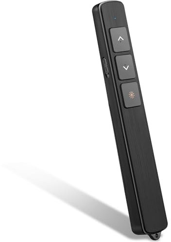 Puntatore Presentatore Wireless Presenter con Cordino, 100M Telecomando Presentazioni Powerpoint Senza Fili, 2.4GHz Telecomando Slide PC Pointer Penna Presentazioni per Computer Portatile Mac