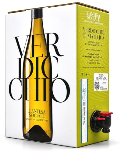 3 Litri Vino Bianco Verdicchio di Matelica Dop Belisario Bag in Box 12,5% vol