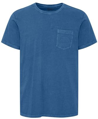 Blend Herren T-Shirt Shirt mit Rundhals Brusttasche Label-Details 100% Baumwolle Regular fit, Größe:M, Farbe:Navy Peony (194029)