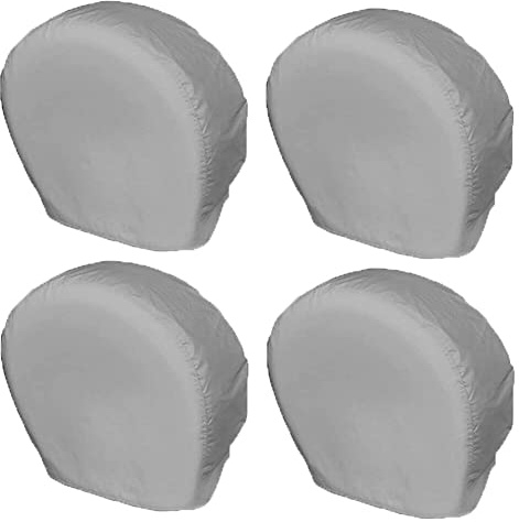 4 Fundas de neumáticos para Ruedas de RV, 420D Oxford Impermeables, Fundas | de rueda de autocaravana, protector de rueda de repuesto para remolque, cámper, camión, SUV, se adapta a neumáticos de 48 a