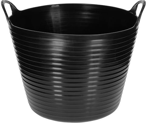 Kerbl Trog FlexBag schwarz (flexibler Futtertrog, Müslischüssel, Fassungsvermögen 28 Liter, Futtereimer mit zwei Griffen) 3228266