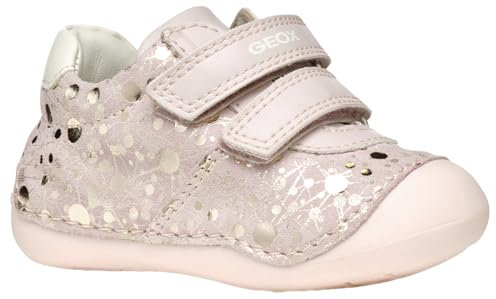 Geox Bébé Fille B TUTIM B Basket, Rose/Off White, 19 EU