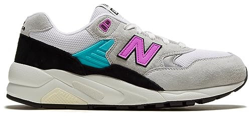 New Balance Homme 580 Sneaker, Gris Clair/Rose, 36 EU