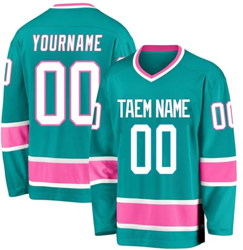 Eishockey-Trikot, personalisierbar, bedruckt, langärmelig, Hockey-Trikot, Bekleidung für Hockey-Fans, Herren, Damen, Jugendliche