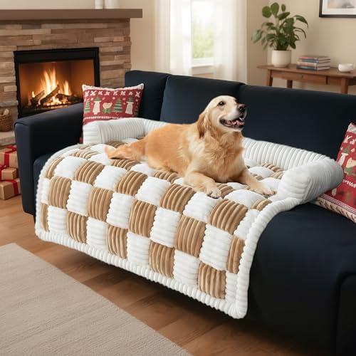 LiveGo Haustier-Couch-Überzüge für Sofa, Hundesofa-Bettenmatte, waschbare Plüsch-Couch-Abdeckung für Hund, Möbelschutz-Hundesofa-Matte für Hunde und Katzen, Flauschiges Hundecouch-Bett