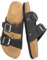 FITORY Sandales Femme été confortable，Chaussures et Mules Orthopédiques Femme en Cuir，Lacet Reglable，Noir，Taille 39