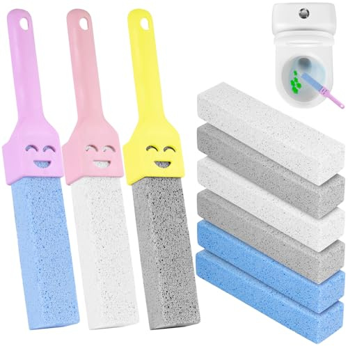Nadinsta 6 Stück Bimsstein Toilettenreiniger, Pumie Stick Mit 3 Griffe