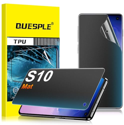 QUESPLE [2 Pièces] Mat Protection écran Anti Espion pour Samsung Galaxy S10, Anti-empreintes, Anti-éblouissement Matte TPU Film Protection écran, Compatible avec Lecteur d’Empreinte