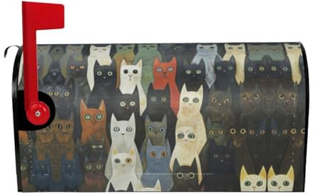 Custodie magnetiche per cassette postali con stampa gatto decorazione unica primavera per cassette postali di dimensioni standard