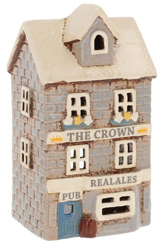 Shudehill Giftware Village Pottery Pub Tealight Collection - Crown, Red Lion & Royal Oak Pubs (Crown Pub)