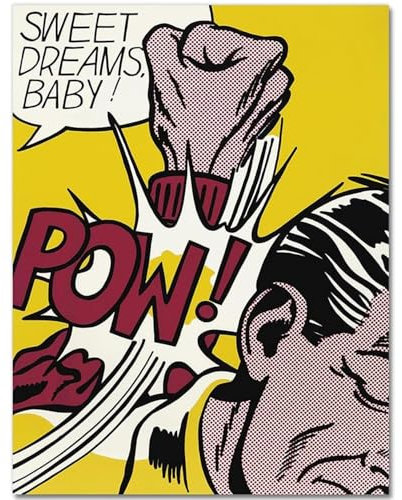 HKAHF AJWUQ Roy Lichtenstein Poster Sweet Dreams Baby, Wandkunst, Roy Lichtenstein, Leinwandbild, Retro-Drucke für Raumdekoration, Bild, 60 x 90 x 1, ohne Rahmen