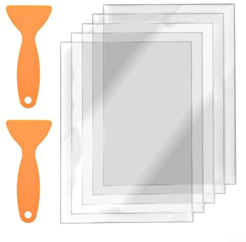 5er-Pack Trennfolie 200 x 140 mm mit 2 Reinigungswerkzeugen für 3D-Drucker, für Elegoo Mars 2, Pro, für Photon, 95% Lichtdurchlässigkeit, 0,15 mm Dicke