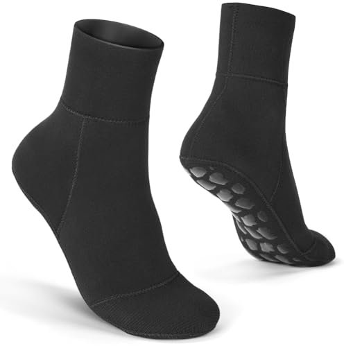 HOTUT Anti-slip Neoprene Socks,3mm Thermal Diving Socks for Men Women,Sand-proof Beach Water Sports Keep Warm for Diving,Snorkeling,Swimming,Surfing,Sailing,Kayaking