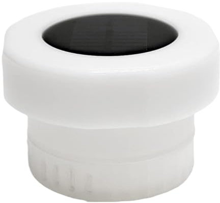 Pool-Chlor-Schwimmer, wasserdicht, schwimmender Spender, 33/32,9/22,8 cm, solarbetriebener Chlorinator, mehrfarbiger Leuchteffekt für Pools und Gartenbrunnen, Weiß