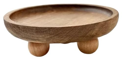 Wood For Display Small Wooden Pedestal Stand Decor Tray Candles Plants Bottles Vases Soap Dispenser Decorative Farmhouse Kitchen Entry Table Hohe Auflaufform Eckig (Brown One Size)
