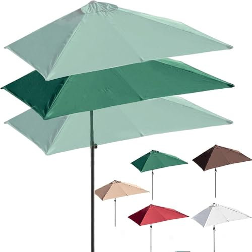 LYMGRZ Ombrellone da Giardino a metà Altezza, ombrellone da Parete, ombrellone da Giardino Rettangolare con Protezione UV, per Parete, Balcone, Tavolo, terrazza, Veranda (Verde, 200x100 cm)