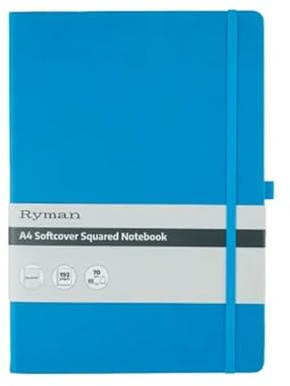 Ryman A4 Soft Cover Squared Notebook (Blue)