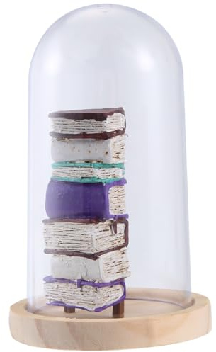 Rersduyt Miniature Library Decor Miniature Book Ladder Ornaments in Clear Container Decorative Model Statue Scene Miniature B