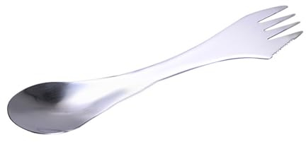 4-Piece Reusable Spoon and Fork Set - 2-in-1 Camping Spoon and Fork Cutlery. Made of Stainless Steel, Lightweight and Durable, Suitable for picnics, Lunch Boxes, Travel and Outdoor Adventures.