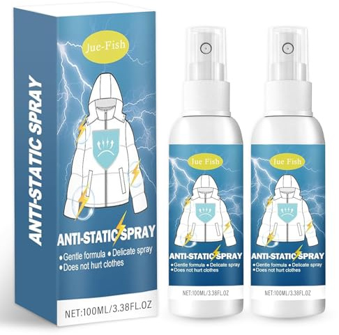 2 Flaschen Antistatik Spray Kleidung, Anti Static Spray, Antistatik | Reduziert Statische Elektrizität, Entfernt Schnell Falten,Spart Bügelzeit,Geeignet für Eine Vielzahl von Stoffen(2 x 100ml)