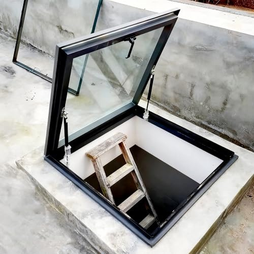 Generisch Dachfenster und Kellerlüftungstür, Rahmen aus Aluminiumlegierung mit gehärtetem Glas, ideal für Gartenhäuser, Garagen und Dachzelte mit Tageslichtnutzung