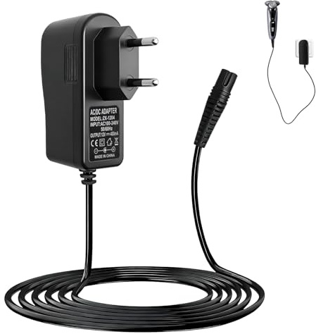 12V Ladegerät für Braun Rasierer 12V 0,4 A Ladekabel Ersatz Netzteil für Series 9 8 7 6 5 3 1 Silk epil 9 7 5 Typ 492 5544 5542 1,5M Netzkabel Trimmer Shaver Charger Epilierer Ladegerät Auflade Kabel