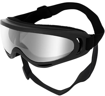 Galatée Hundebrille, Hundesonnenbrille Mit Verstellbarem Riemen, UV-Schutz, Winddichte Welpen-Sonnenbrille, Geeignet Für Den Augenschutz Von Hunden(Silberne Linse)