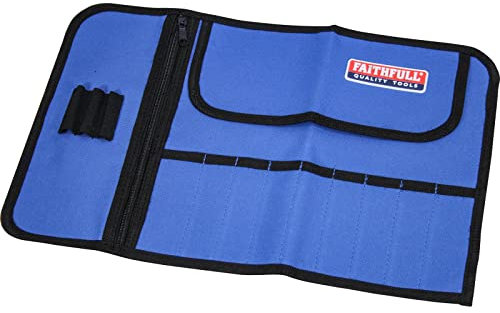 Faithfull FAIBR9 9 Pocket Tool Bit Roll Includes Zip Up Compartment