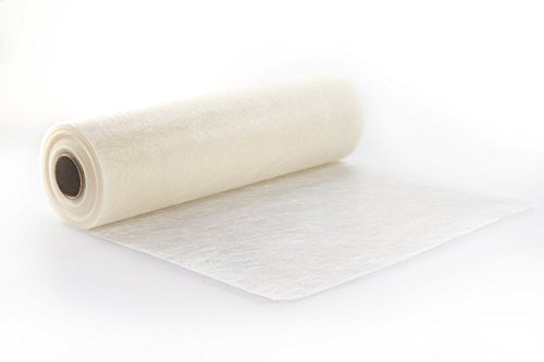 25m Sizoflor ® Original Tischband Tischläufer Tischdeko Faserseide 30cm / 300mm, Farbe:weiß