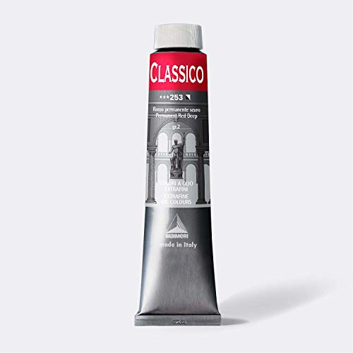 Mimeri Oil Paint, Classico Permanent Red Deep, 253, 324253, 6.8 fl oz (200 ml)