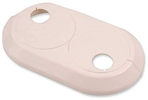 Double 15mm PVC White Radiator Plastic Water Pipe Cover Collar Rose