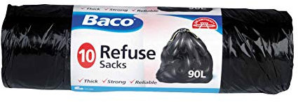 Baco 90L Refuse Sacks, Thick, Strong, Reliable, x10